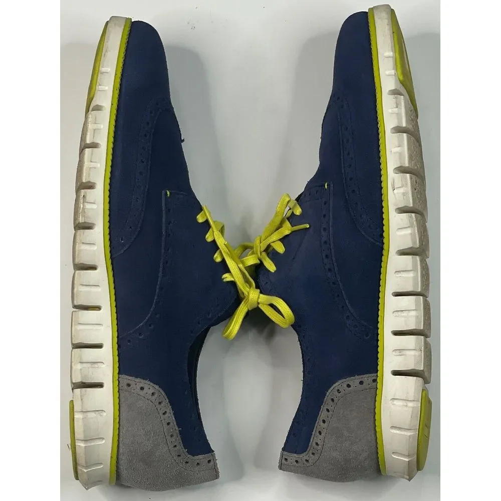 Zero Grand DC Wing S O Men's Blue Suede Dress Shoes Size 13‎ M